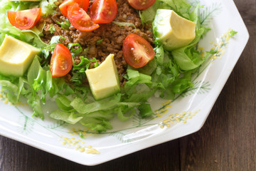 野菜とひき肉のタコライス