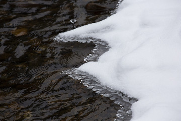 Frozen river in winter