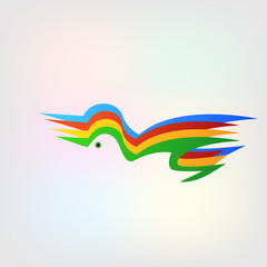 Bird flying colorful logo silhouette 