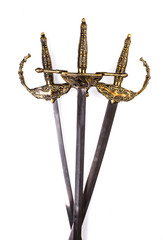 sword hilt on white background