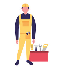 builder man worker with toolkit