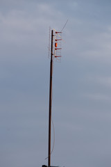 Yagi DVBT tv reception antenna installed on the wall. Broadband signal reception