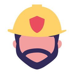 face charcter firefighter cartoon