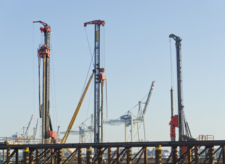 Harbor cranes in the port of Hamburg