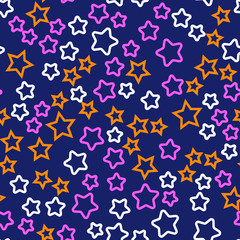 Night sky and stars. Seamless vector EPS 10 Flat geometric pattern texture. Multicolor abstract background for print and textile