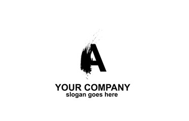 Letter A Brush Logo Design Concept