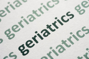 word geriatrics printed on paper macro