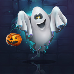 Vector illustration cartoon ghost