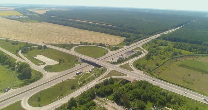 from a bird's-eye view, road junction, trail E95