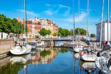 Gardinen Historische Stadt Stralsund im Sommer, Mecklenburg-Vorpommern, Deutschland © JFL Photography