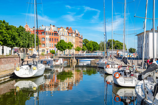 Historic town of Stralsund in summer, Mecklenburg-Vorpommern, Germany