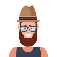 hipster man portrait with hat