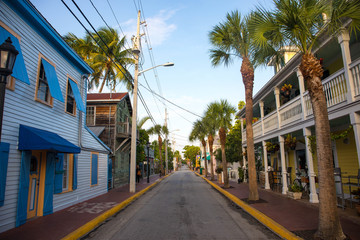 Beautiful houses in the streets of Key West, Florida