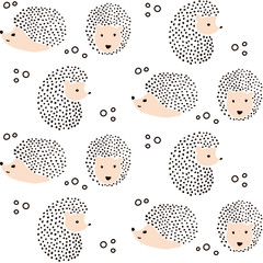 Cute hedgehog pattern - seamless animal pattern illustration © Vilmos