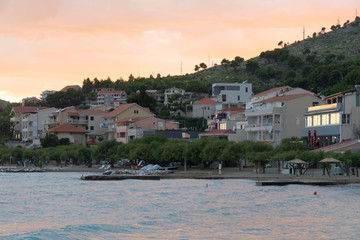 Duce village on sunset in Croatia.