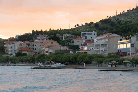 Duce Village On Sunset In Croatia.