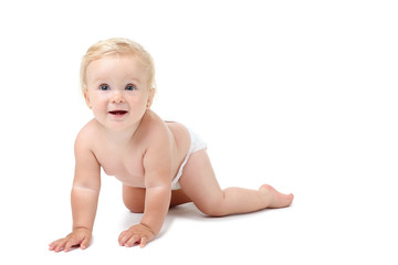 Baby girl isolated on white background