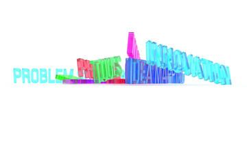 Obraz premium Innovation, business conceptual colorful 3D rendered words. Alphabet, caption, artwork & message.