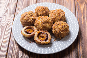 Traditional Austrian plum dumplings