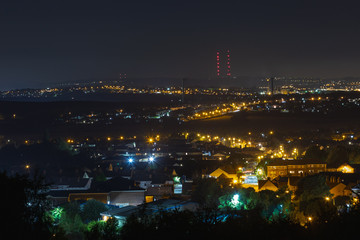 Fototapeta na wymiar Night view of the English village. Long exposure.