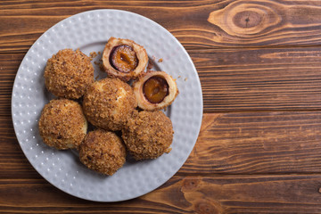 Traditional Austrian plum dumplings