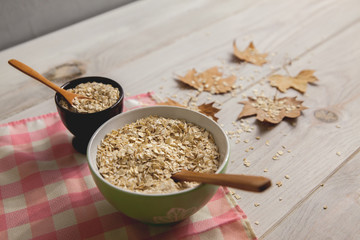 bol grande con copos de avena