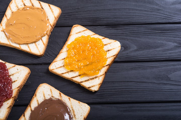 Mix of butter sandwich