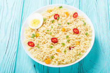 Instant noodles in bowl