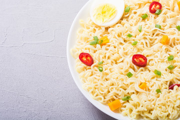 Instant noodles in bowl