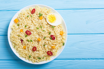 Instant noodles in bowl