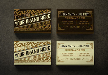 Vintage-Style Business Card  Layout
