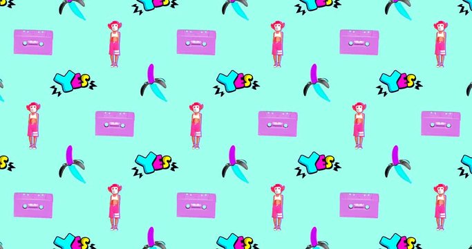 Animated background. Music party vibes. Minimal design