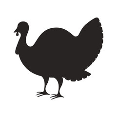 silhouette turkey on white background