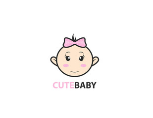 Cute Baby logo design - illustration