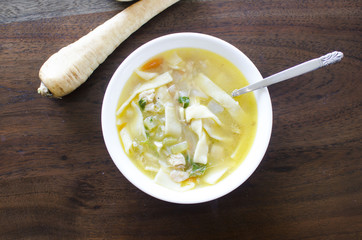 Chicken Noodle Soup and Turnip