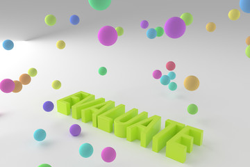 Evaluate, business conceptual colorful 3D rendered words. Title, style, backdrop & message.
