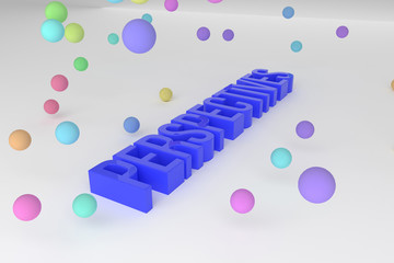 Perspectives, business conceptual colorful 3D rendered words. Digital, title, message & typography.