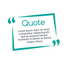 Quote speech bubble, template, text in brackets, citation frame, quote box. vector illustration.
