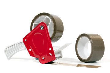Brown adhesive packaging tape dispenser