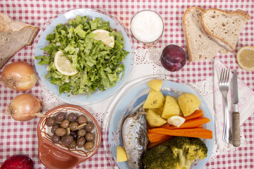 Homemade portuguese mackerel fish meal