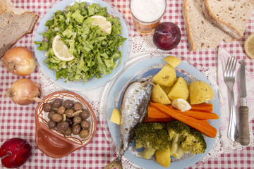 Homemade portuguese mackerel fish meal