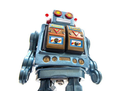 Vintage tin robot toy