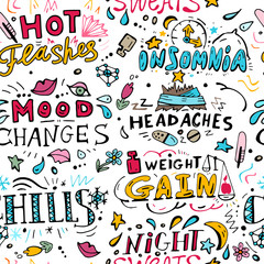 Naklejka premium Menopause Seamless Pattern