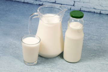 Mix of milk containers