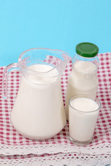 Mix of milk containers