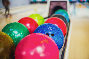 Fototapeta na wymiar Colourful Bowling Balls