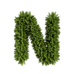 Christmas tree letter N