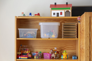 playtime toys on a shelf