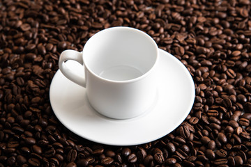 coffee bean and empty cup