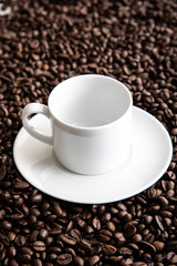coffee bean and empty cup